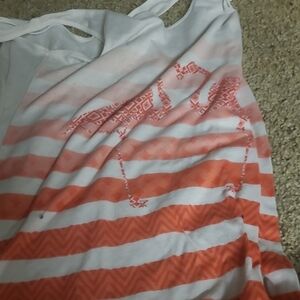 One 5 One Red and White Striped Tank Top